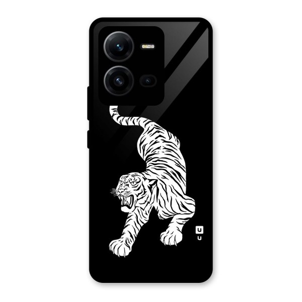 Bengal Tiger Stencil Art Glass Back Case for Vivo V25