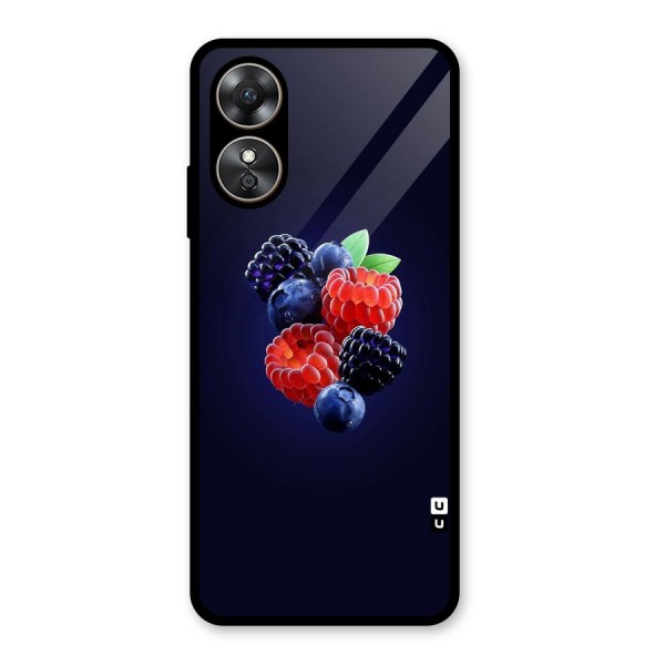 Berry Blast Glass Back Case for Oppo A17