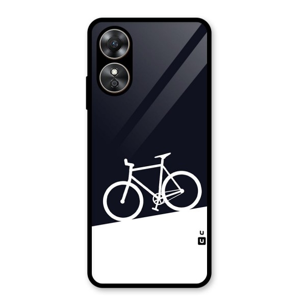 Bicycle Minimal Art Glass Back Case for Oppo A17