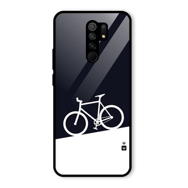 Bicycle Minimal Art Glass Back Case for Redmi 9 Prime