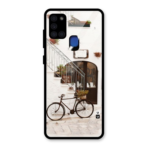 Bicycle Wall Glass Back Case for Galaxy A21s