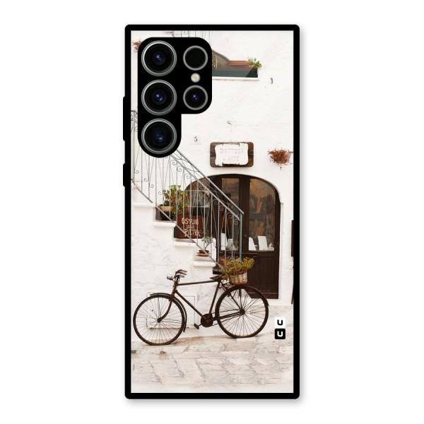 Bicycle Wall Glass Back Case for Galaxy S23 Ultra