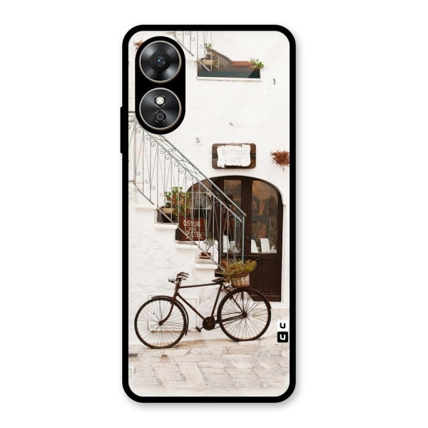 Bicycle Wall Glass Back Case for Oppo A17