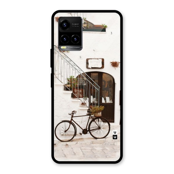 Bicycle Wall Glass Back Case for Vivo Y21 2021