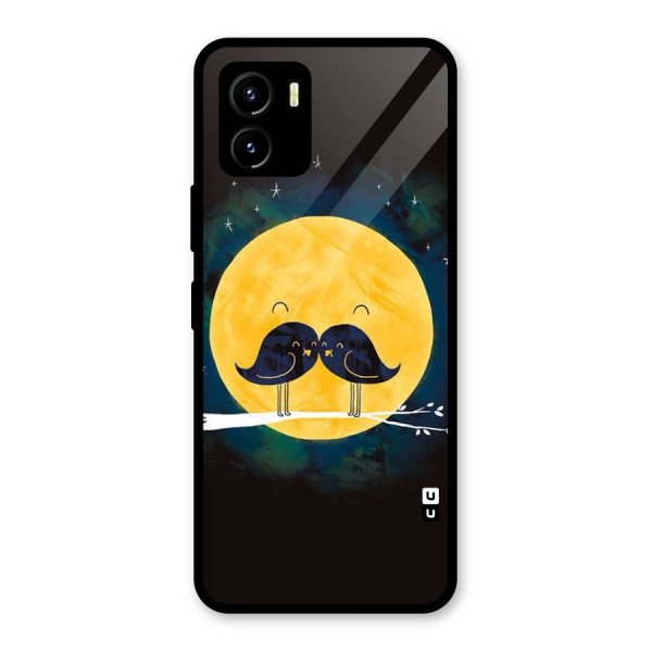 Bird Moustache Glass Back Case for Vivo Y15s