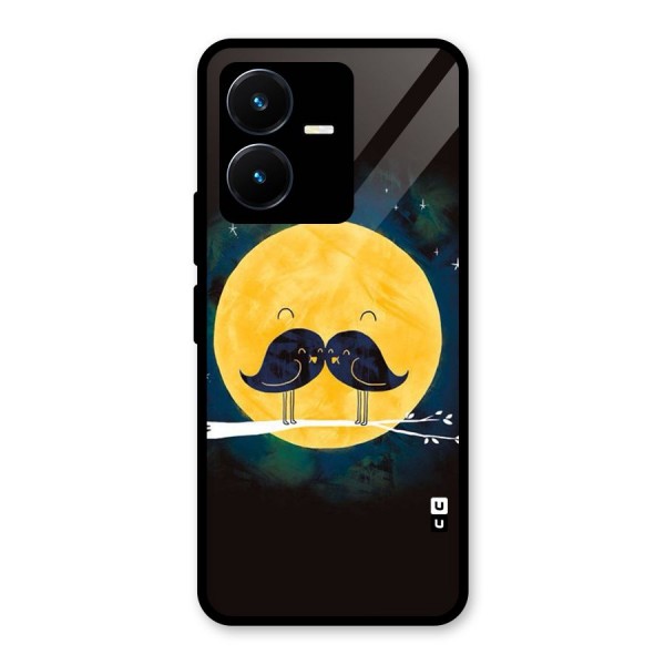 Bird Moustache Glass Back Case for Vivo Y22