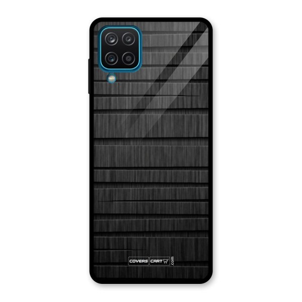 Black Abstract Glass Back Case for Galaxy A12