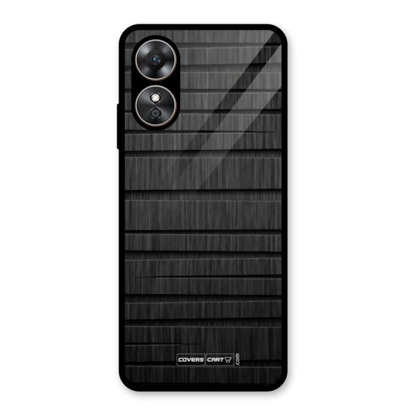 Black Abstract Glass Back Case for Oppo A17