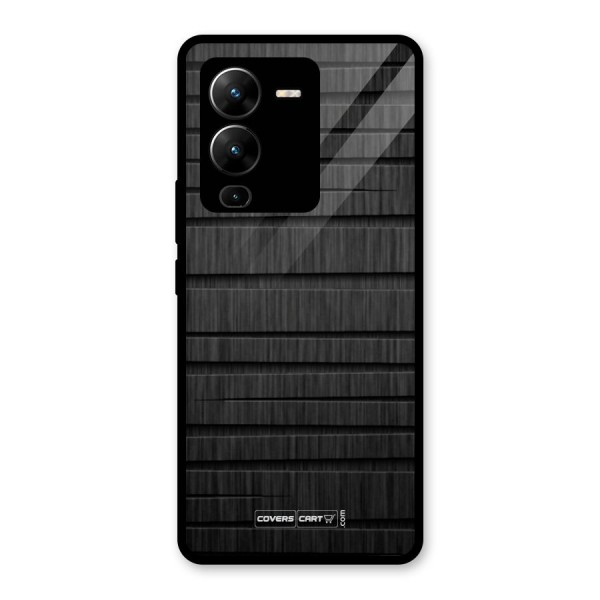 Black Abstract Glass Back Case for Vivo V25 Pro