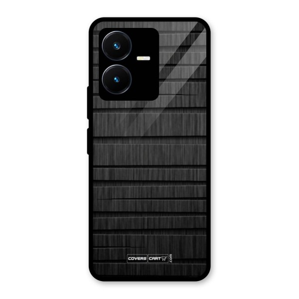 Black Abstract Glass Back Case for Vivo Y22