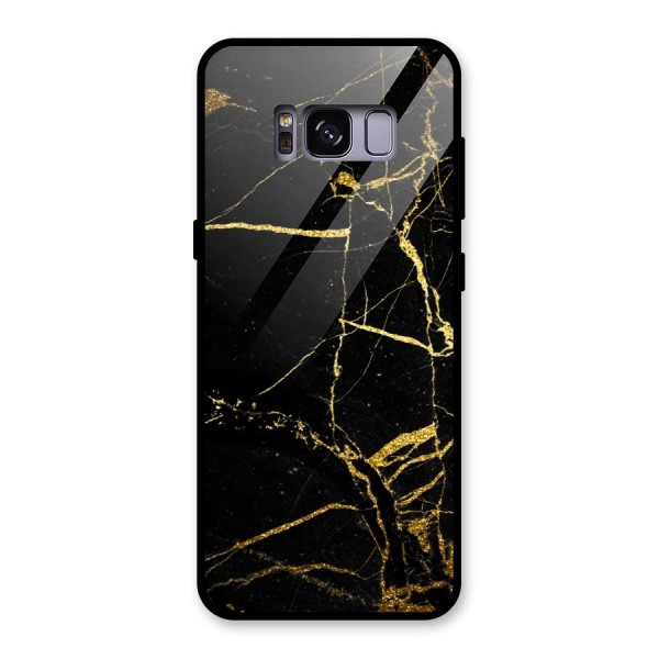 Black And Gold Design Glass Back Case for Galaxy S8