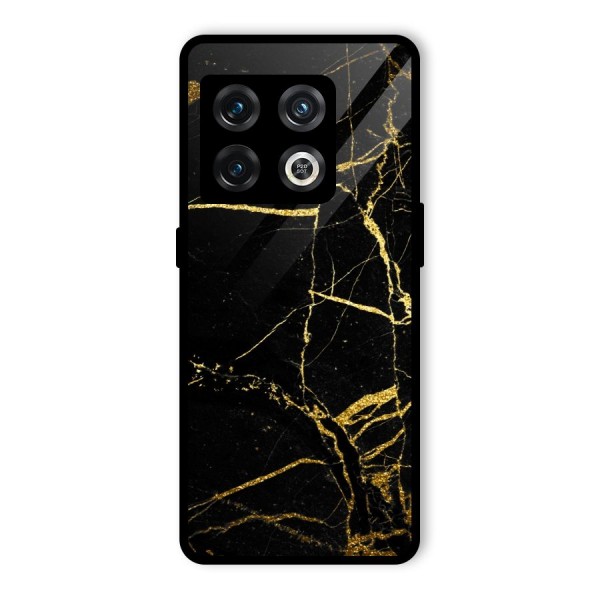 Black And Gold Design Glass Back Case for OnePlus 10 Pro 5G