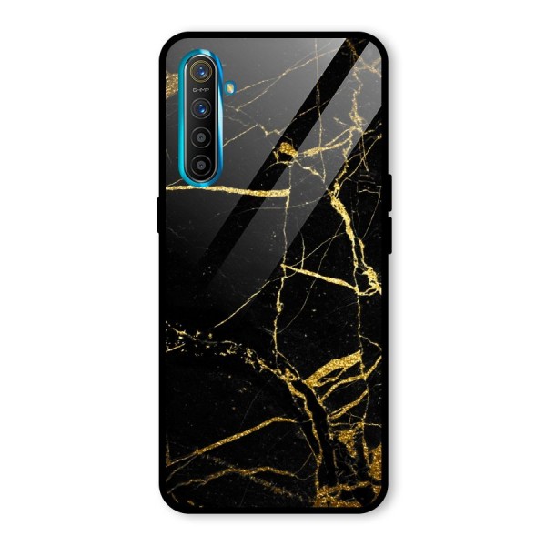 Black And Gold Design Glass Back Case for Realme XT