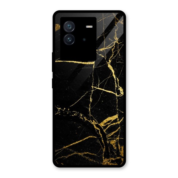 Black And Gold Design Glass Back Case for Vivo iQOO Neo 6 5G