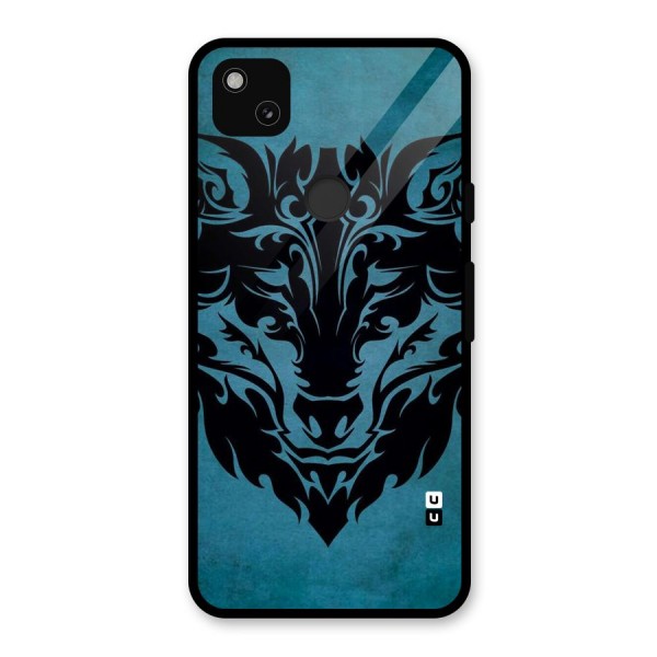 Black Artistic Wolf Glass Back Case for Google Pixel 4a