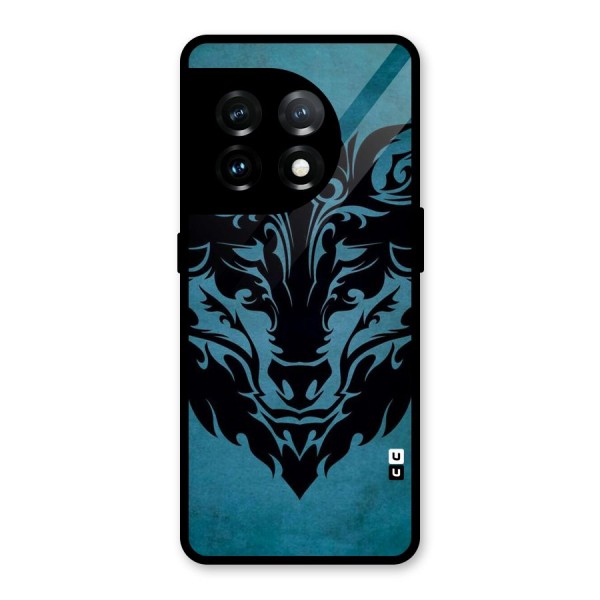 Black Artistic Wolf Glass Back Case for OnePlus 11