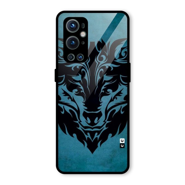 Black Artistic Wolf Glass Back Case for OnePlus 9 Pro