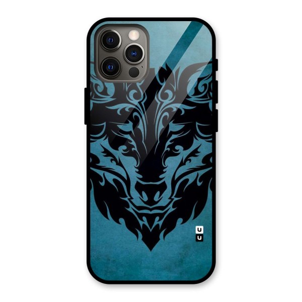 Black Artistic Wolf Glass Back Case for iPhone 12 Pro