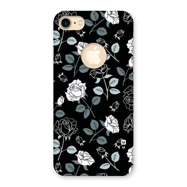 Black Artsy Bloom Back Case for iPhone 8 Logo Cut