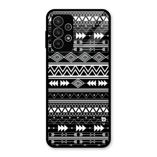 Black Aztec Creativity Glass Back Case for Galaxy A23