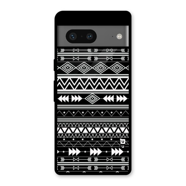 Black Aztec Creativity Glass Back Case for Google Pixel 7