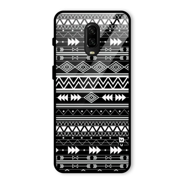 Black Aztec Creativity Glass Back Case for OnePlus 6T