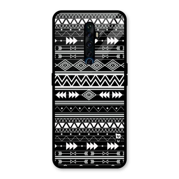 Black Aztec Creativity Glass Back Case for Oppo Reno2 Z