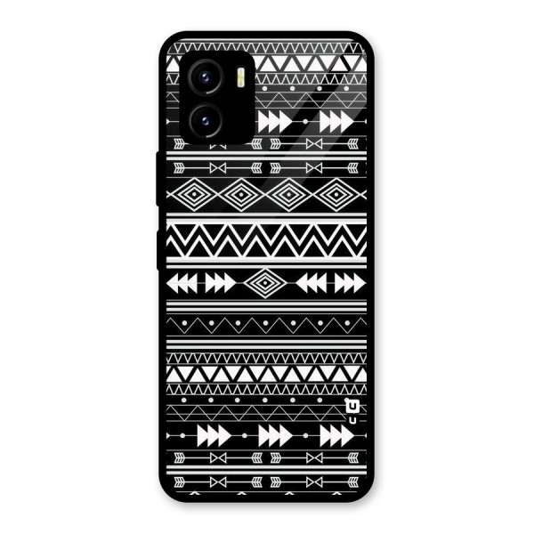 Black Aztec Creativity Glass Back Case for Vivo Y15s