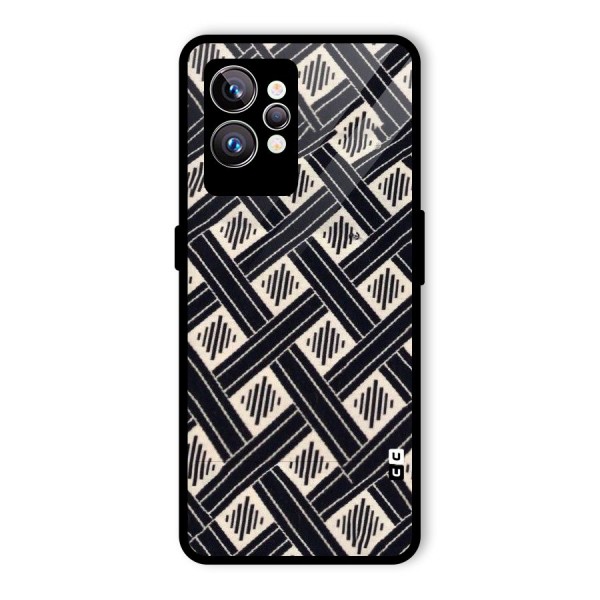 Black Beige Criscros Glass Back Case for Realme GT2 Pro