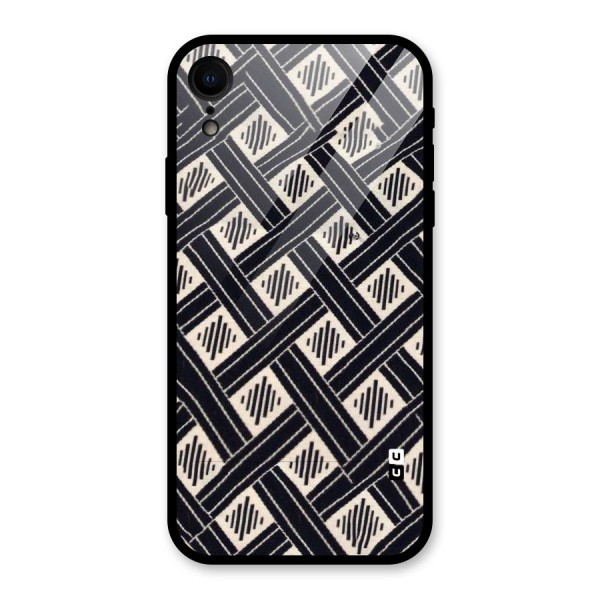 Black Beige Criscros Glass Back Case for XR