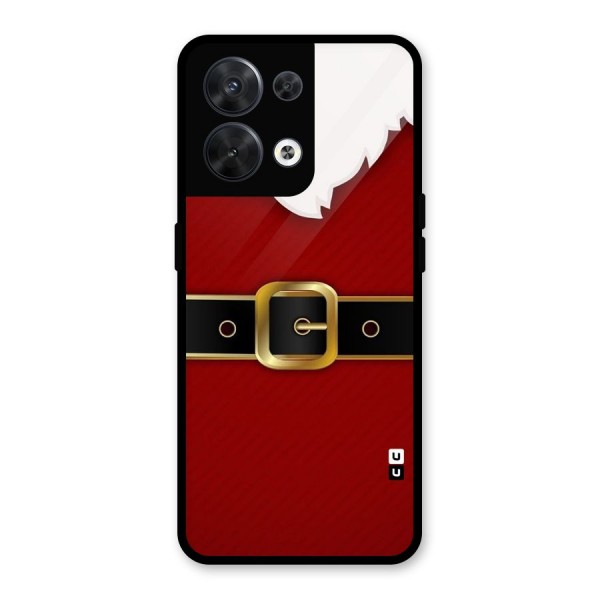 Black Belt Design Glass Back Case for Oppo Reno8 5G