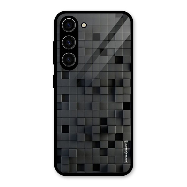 Black Bricks Glass Back Case for Galaxy S23