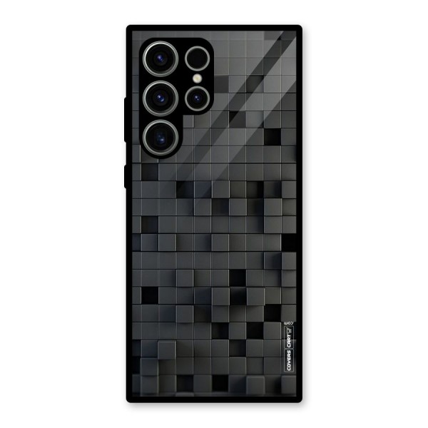 Black Bricks Glass Back Case for Galaxy S23 Ultra