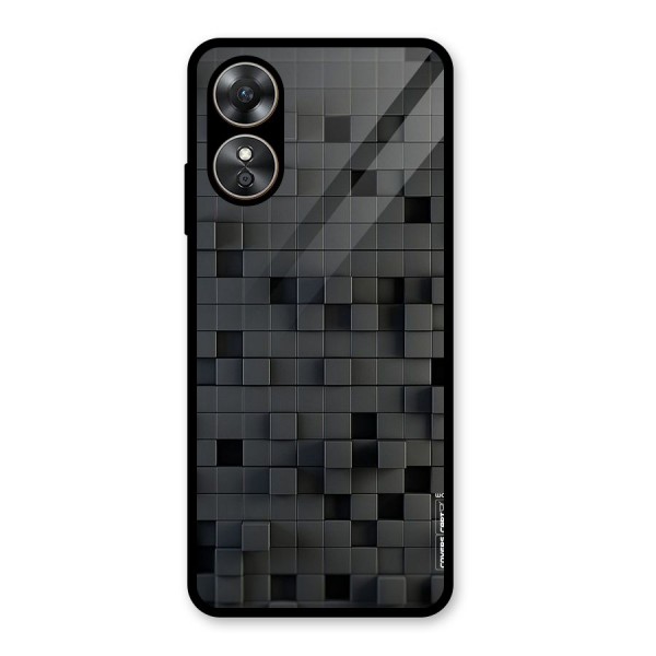 Black Bricks Glass Back Case for Oppo A17