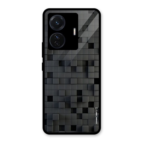 Black Bricks Glass Back Case for Vivo T1 Pro