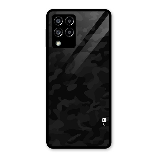 Black Camouflage Glass Back Case for Galaxy M53 5G