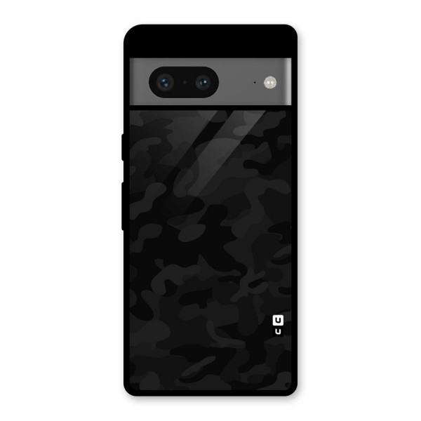 Black Camouflage Glass Back Case for Google Pixel 7
