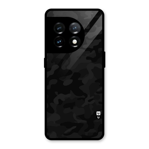 Black Camouflage Glass Back Case for OnePlus 11