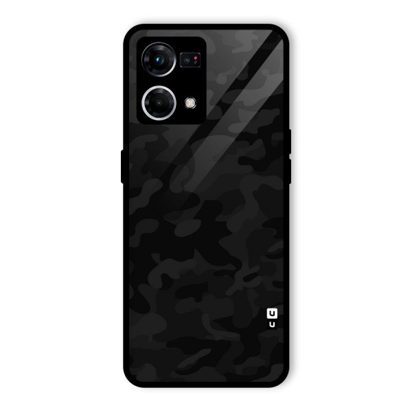 Black Camouflage Glass Back Case for Oppo F21s Pro 4G