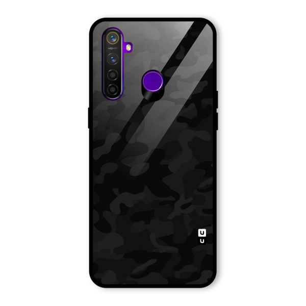 Black Camouflage Glass Back Case for Realme 5 Pro