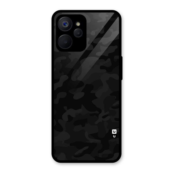 Black Camouflage Glass Back Case for Realme 9i 5G