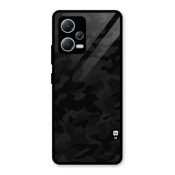 Black Camouflage Glass Back Case for Redmi Note 12 5G