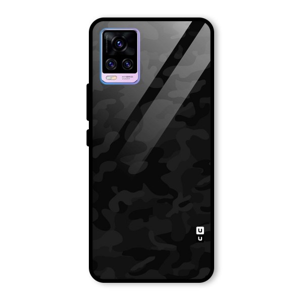 Black Camouflage Glass Back Case for Vivo V20 Pro