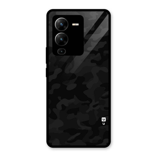 Black Camouflage Glass Back Case for Vivo V25 Pro