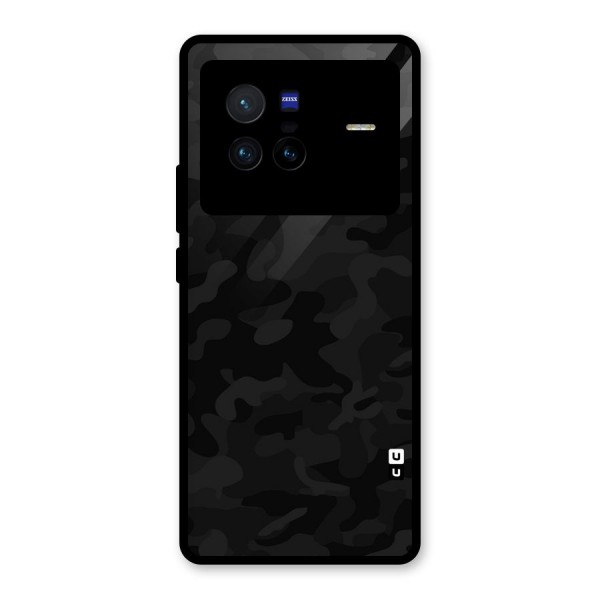 Black Camouflage Glass Back Case for Vivo X80