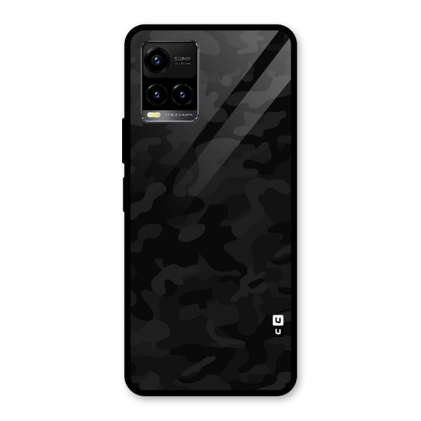 Black Camouflage Glass Back Case for Vivo Y21 2021