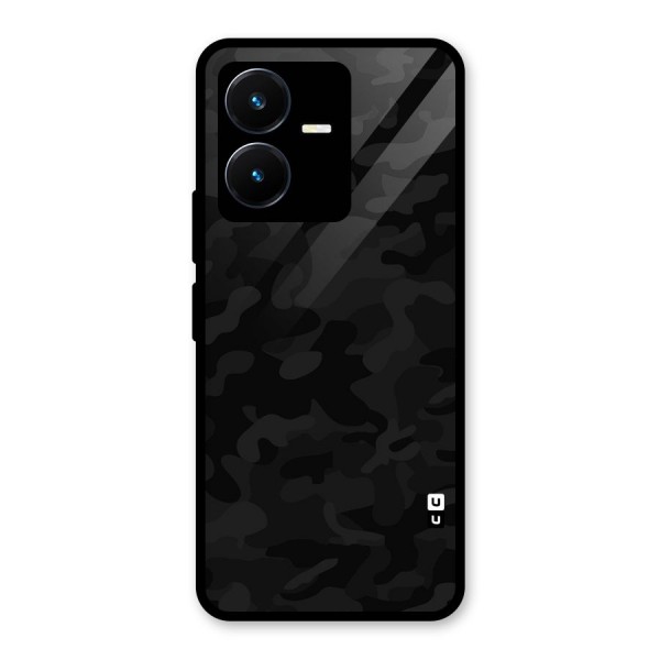 Black Camouflage Glass Back Case for Vivo Y22