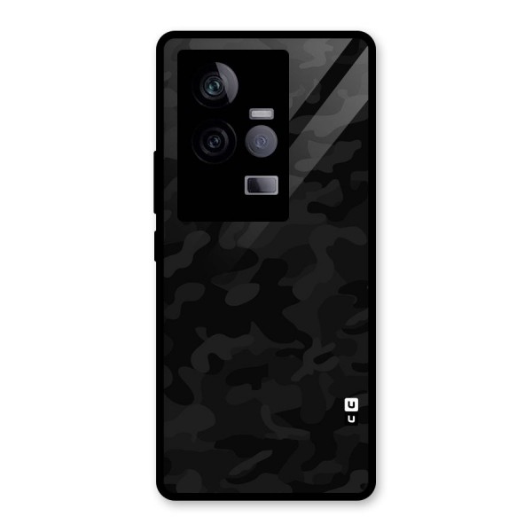 Black Camouflage Glass Back Case for Vivo iQOO 11 5G