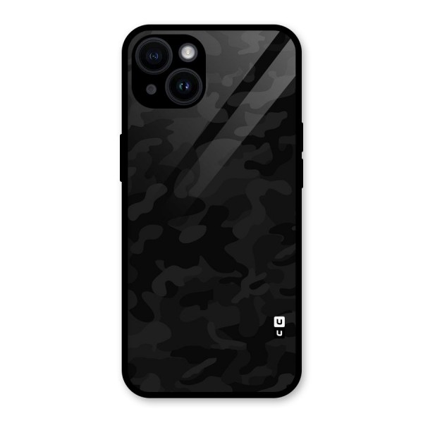 Black Camouflage Glass Back Case for iPhone 14