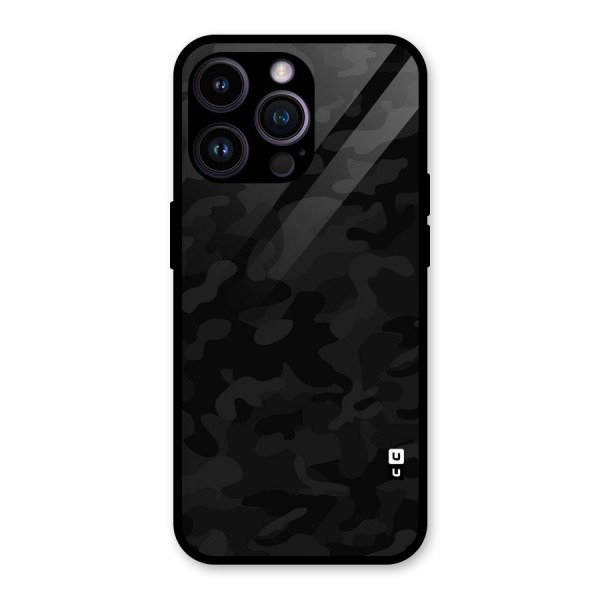 Black Camouflage Glass Back Case for iPhone 14 Pro Max